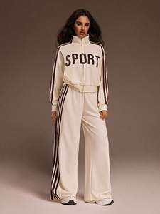 2026 Frühling Sportlicher Freizeitanzug Damen Langes Bedrucktes Modisches 2-Teiliges Set Anti-Pilling - Product Image 2