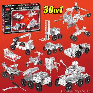Modelo de Vehículo de Construcción 30 en 1 para Niños, Educativo, de Metal, para Armar, Tanque, Coche, Avión, Motocicleta - Product Image 6