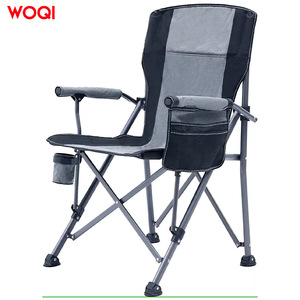 Chaise de plage pliable Woqi Outdoor, dossier haut, assise en mousse épaisse, gris spatial, chaise de camping et de pêche - Product Image 2