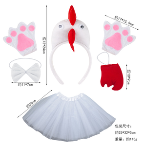 Ecoparty niños Animal amarillo pollito Gallo tutú oreja <span class=keywords><strong>diadema</strong></span> pajarita cola patas Halloween disfraz Cosplay disfraces <span class=keywords><strong>de</strong></span> juego <span class=keywords><strong>de</strong></span> rol - Product Image 4