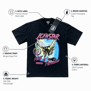 เสื้อยืดผู้ชายลายกราฟิกผ้าฝ้ายสไตล์ลำลองสำหรับฤดูร้อน สตรีทแวร์ พิมพ์ลายแบบ Acid Wash  รับสกรีนโลโก้ เสื้อยืดผู้ชาย G5 แบรนด์ดัง - Product Image 3