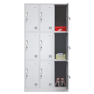 LAKSHYO современный личный Железный 6 дверной стальной шкафчик для хранения одежды в спортзале металлический шкафчик для школы