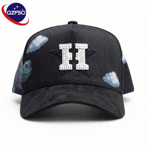 Casquettes ajustées à 6 panneaux avec broderie 3D QZFSO, style classique réglable, style hip-hop, casquettes de baseball en strass pour hommes - Product Image 1