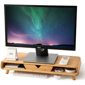 Escritorio de bambú hecho a medida, soporte para computadora, elevador de computadora, estante de almacenamiento, base para monitor - Product Image 1