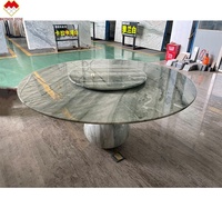 Table basse en marbre vert, table d'appoint, table à manger ronde en marbre vert paon, nouvelle collection