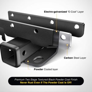Kit de récepteur d'attelage de remorque Milight 2 pouces en acier allié thermolaqué pour Jeep Wrangler JK 4 portes 2007-2018 - Product Image 3