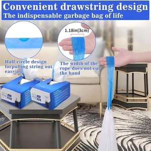 Bolsas de Basura Resistentes con Cordón de LDPE Huamaohengchun, 8 Galones (25-30L), 150 Unidades, para Oficina y Cocina, 52x60cm - Product Image 6