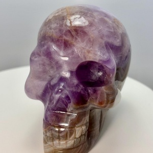 Crâne en Agate Crazy Lace Améthyste Naturelle Sculpté à la Main, Éco-Responsable, Cristal de Guérison, Décoration Feng Shui pour la Maison, Collection Souvenir - Product Image 3