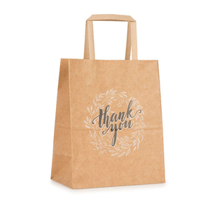 Gracias <span class=keywords><strong>te</strong></span> regalo a granel embalaje de bolsa de papel Kraft con asas - Product Image 2
