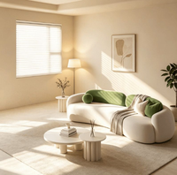 Ensemble de canapés modulaires de couleur crème au design moderne, garnis de latex naturel, meubles durables pour le salon