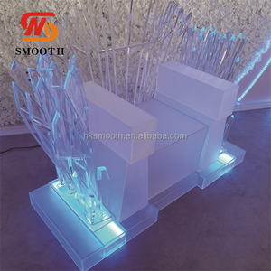 SMOOTH New Product Unique Romantic Bingling Dreamy Crystal <b>Chair</b> Glowing Princess <b>Chair</b> For Party Wedding Decoration - Product Image 5