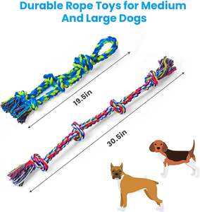 Lynpet Set di 4 Giocattoli da Masticare per Cani in Corda di Cotone Personalizzabili in Colore e Dimensioni Resistenti per Cani Aggressivi - Product Image 6