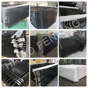 8ft uzunluk 6ft yükseklik siyah galvanizli çelik çit panelleri/siyah alüminyum çit paneli - Product Image 6