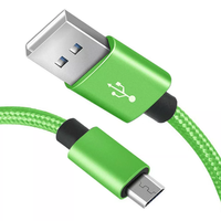 1M 2M verde nylon trenzado micro tipo-c 18W Fecha de sincronización de carga cables USB precio de fábrica para cargador de teléfono 3FT 6FT 10FT OEM OMD