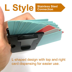 Commercio all'ingrosso in legno portafoglio minimalista per gli uomini fermasoldi in alluminio metallo portafoglio accessori da viaggio <span class=keywords><strong>porta</strong></span> carte di credito con fermasoldi - Product Image 3