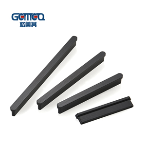 Armarios de cocina blancos, manija de muebles de puerta de Metal de aluminio negro <span class=keywords><strong>para</strong></span> <span class=keywords><strong>cajones</strong></span> - Product Image 1