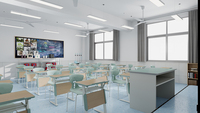 Ensemble de table et de chaise en métal pour salle de classe élémentaire, confortable, durable, écologique, design moderne, mobilier scolaire