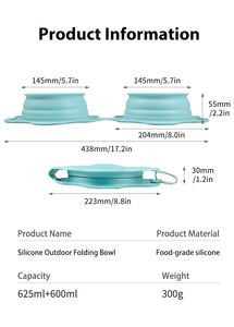 Es-Pro Productos de Silicona para Mascotas, Tazón para Exteriores, Tazón de Viaje para Comida y Agua, Tazón Plegable de Silicona de una Pieza, Especial para Perros, Plegable, Doble Uso - Product Image 5