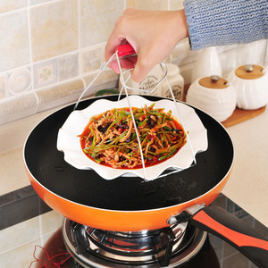 Stainless Steel Bowl <b>Tongs</b> Anti Scalding Steamer Plate Holder For Cooking Kitchen Use - Product Image 1
