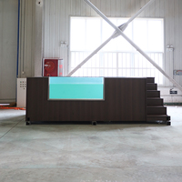 Piscine Plunge 4m hors sol en PRV, type conteneur maritime, avec fenêtre de visualisation en verre trempé pour jardin, personnalisable