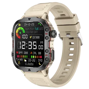 Montre intelligente d'extérieur bracelet de montre intelligente étanche 1.96 "pour femmes bracelet de traqueur de fitness sport montre intelligente robuste