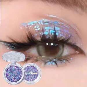 Palet Eyeshadow Glitter payet monokrom anti noda tahan air bubuk kilau metalik Vegan dengan efek berkelip - Product Image 3