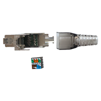 Conector Modular RJ45 CAT7 8P8C de Alta Calidad, Sin Herramientas, Blindado FTP/STP, de Aleación de Zinc