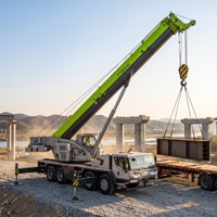 Grue mobile ZTC800A5 80t pour la construction de viaducs autoroutiers et de projets d'infrastructure, levage de charges lourdes