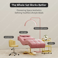 Union Win Mobilier de salon de luxe Lit technique pour cils Table d'extension de cils design moderne de haute qualité Lit incurvé pour cils de beauté