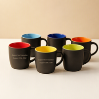 Mugs en céramique électriques Riviera à deux pierres, 10 oz et 11 oz, avec logo personnalisé, noir mat, en vrac, cadeaux promotionnels d'entreprise de Boston
