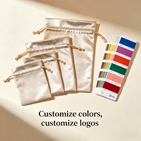 Pochettes en coton personnalisées écologiques avec cordon de serrage, sacs anti-poussière réutilisables pour le rangement de sacs à main, la présentation de bijoux