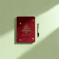 Nouveau carnet en tissu peluche de Noël, reliure cousue, 80 feuilles, éléments brodés mignons, logo personnalisé, couleur personnalisée