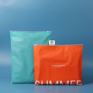 Custom MOQ 1000pcs Biodegradable Frosted PE Ziplock Clothing Underwear Underpants Socks Bag with Gravure Printing - Product Image 1