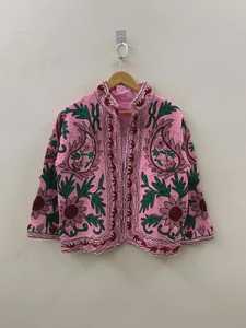 Handcrafted Suzani TNT Fabric <b>Jacket</b> Ethnic Embroidered Short Outerwear For <b>Women</b> - Product Image 1