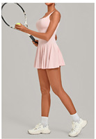 Robe de tennis pour femme avec logo personnalisé, short intégré, tissu à séchage rapide, tenue de golf, vêtements de sport