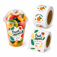 Gepersonaliseerde logo diepvriesvoedsel duurzame etiketten stickers waterdichte aangepaste etiketten voor voedsel fruit verpakkingen