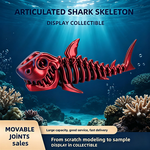 Modelo de Esqueleto de Tiburón Articulado Flexible, Impresión 3D, Figura de Hueso Animal con Articulaciones Móviles, Decoración de Escritorio, Exhibición para el Hogar - Product Image 1