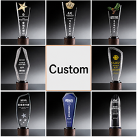Trofeo de Cristal Pulido Ecológico Personalizado con Logotipo Grabado, Texto en Cristal K9, Reconocimiento Corporativo, Ceremonia, Empleado
