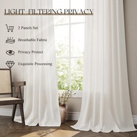 Rideaux occultants modernes à œillets, doux, verticaux, intégrés, en lin crème naturel, voilages filtrants la lumière pour fenêtres