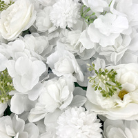 Panneau mural de fleurs artificielles blanches, toile de fond de mariage en soie, décoration de toile de fond de mariage, décoration de fête de mariage ou de douche nuptiale