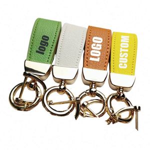 Regalos Empresariales Premium, Llavero de Cuero con Logotipo Personalizado Grabado con Láser, Llavero de Cuero PU de Color Sólido - Product Image 1