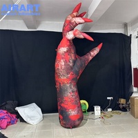 Main de démon gonflable géante et sanglante, décoration de jardin effrayante pour Halloween, main de diable gonflable pour décorations de festival