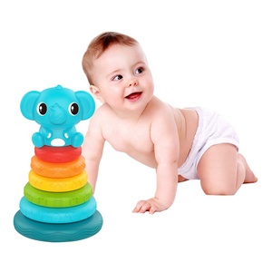 Jacko Toys Blocs de construction éducatifs en vinyle éléphant Ensemble de blocs de jouets pour bébé - Product Image 6