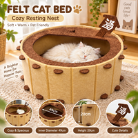 En gros, Maisonnette ronde en feutre pour chat, griffoir, tunnel interactif pour chat, lit, nid de jeu multi-trous pour animaux de compagnie, OEM, taille et couleur personnalisables