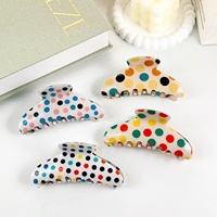 Nouvel Arrivage Pince à Cheveux à Motifs Pois Élégants, Accessoire pour Chignon Arrière de la Tête pour Femme, Logo Personnalisé