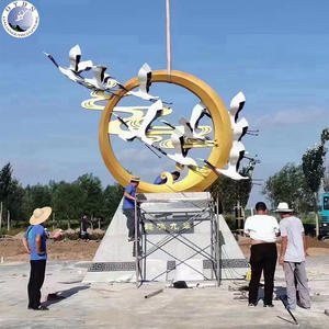 Sculpture circulaire en métal résistant à <span class=keywords><strong>la</strong></span> corrosion, en acier inoxydable, pour l'extérieur, vente chaude en usine, OEM - Product Image 2