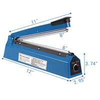 Machine à Sceller par Impulsion ZEQUAN 200 mm, Scelleuse Manuelle de Sacs pour Sacs Plastiques PE PP, Thermosoudeuse Semi-Automatique pour Papier