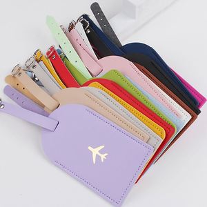 Étiquette de bagage en similicuir avec protection de la vie privée, boucle en acier inoxydable, accessoire de voyage pour compagnies aériennes, vente en gros - Product Image 1