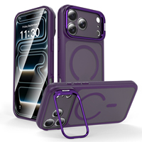 Coque de téléphone magnétique avec support d'objectif, antidérapante, antichoc, anti-rayures, protection de l'appareil photo pour iPhone 18 17 16 Pro Max Fundas