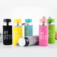 Bouteille en verre de 400 ml pour eau potable, impression sérigraphique, vente en gros, populaire